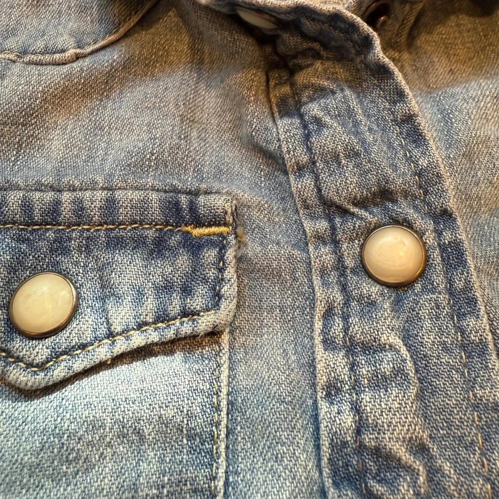 Polo Ralph Lauren‎ Kids Denim Western Shirt Size 5 Light Wash Casual